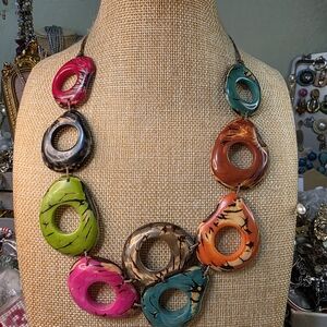 Tagua Nut Necklace Adjustable Slip Knot Necklace